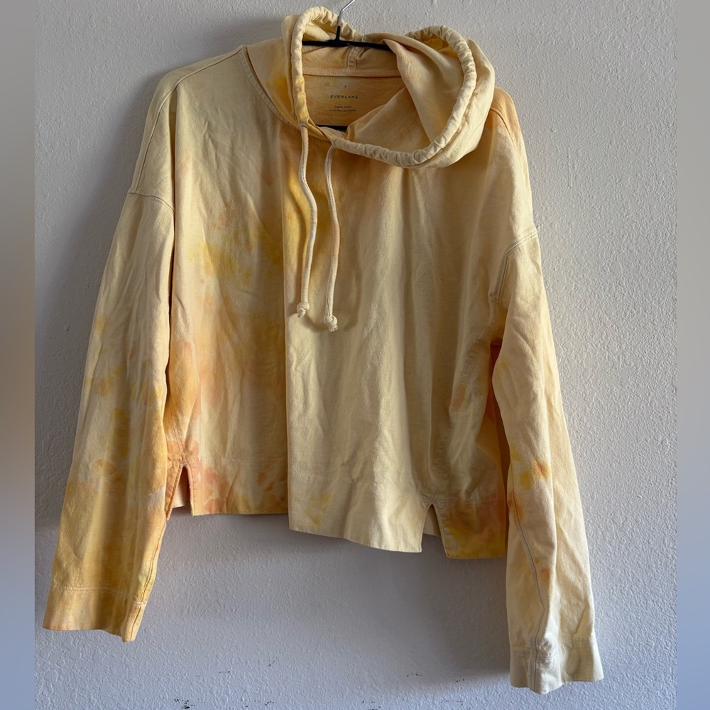 Everlane Organic cotton yellow tie-dye hoodie